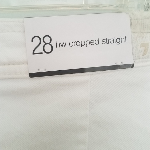 7 For All Mankind High Waisted Cropped Straight in Clean White Size 28 - Picture 11 of 13